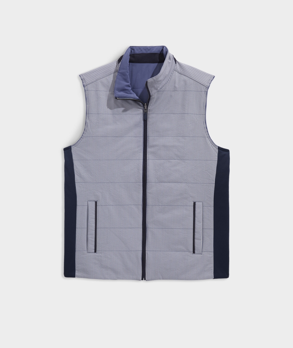 Vests Vineyard Vines Wharf Reversible Vest Hombre Ocean Splash | NAY-109576