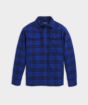 Camisas Vineyard Vines Flannel Shirt Jacket Hombre Azules | WSN-937068