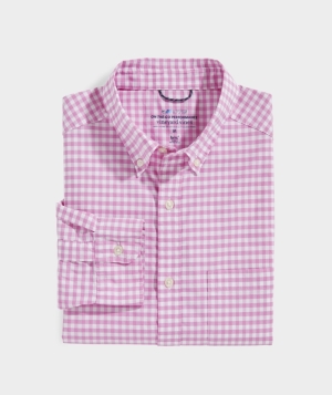 Camisas Vineyard Vines On-The-Go brrrº Gingham Shirt Hombre Rosas | ZOI-809562