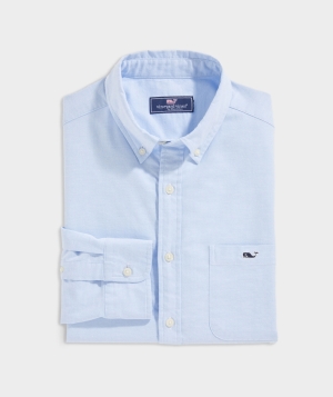 Camisas Vineyard Vines Oxford Solid Shirt Hombre Turquesa | PRX-290347