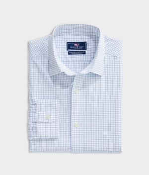 Camisas Vineyard Vines Stretch Poplin Check Spread Collar Shirt Hombre Spinnaker | HEI-862549