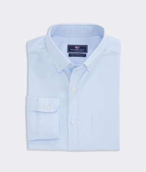 Camisas Vineyard Vines Stretch Poplin Solid Shirt Hombre Azules | LZY-248305