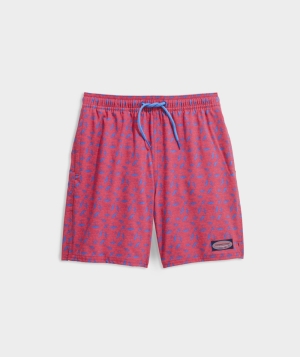 Nadar Vineyard Vines Printed Chappy Swim Trunks Niños Rojos | CLZ-762350