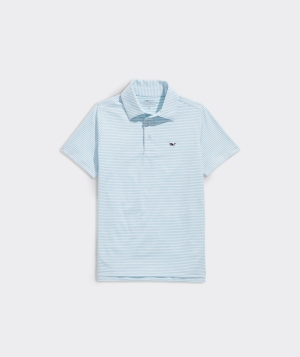 Polos Vineyard Vines Bradley Stripe Sankaty Polo Niños Blancos Azules | OHM-976824