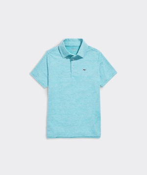 Polos Vineyard Vines Bradley Stripe Sankaty Polo Niños Azules | RXY-760294