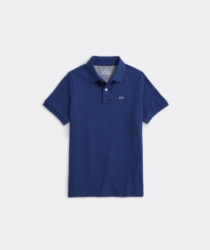 Polos Vineyard Vines Edgartown Pique Polo Niños Azules | RGW-460378