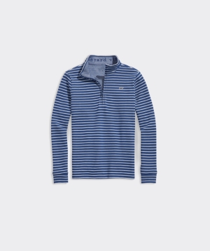 Pullovers Vineyard Vines Boys Saltwater Quarter-Zip Niños Azules | OQY-731460