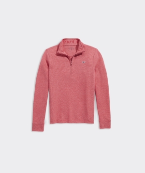 Pullovers Vineyard Vines Boys Saltwater Quarter-Zip Niños Rojos | YEP-859763