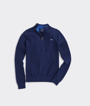 Pullovers Vineyard Vines Classic Quarter-Zip Sueter Niños Azules | ZGO-860513