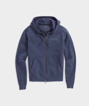 Suéteres Vineyard Vines Surfside Two-Way Cremallera Hoodie Hombre Azul Marino | UJM-459027