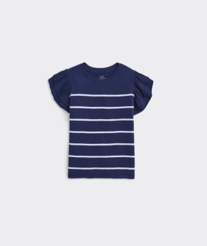 Tees Vineyard Vines A Rayas Flutter-Sleeve Surftee™ Niños Blancos | AQT-980145