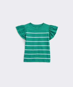 Tees Vineyard Vines A Rayas Flutter-Sleeve Surftee™ Niños Blancos | SMY-495386