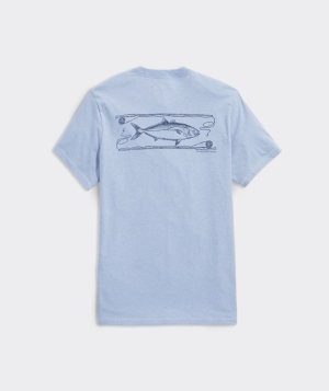 Tees Vineyard Vines Fly Rod Logo Box Dunes Tee Hombre Blancos | RKV-759836