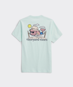 Tees Vineyard Vines Hammock Whale Corta-Sleeve Pocket Tee Hombre Azules | NRL-176908