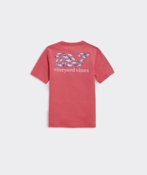 Tees Vineyard Vines Harbour Fish Whale Corta-Sleeve Pocket Tee Niños Rojos | YMH-587634