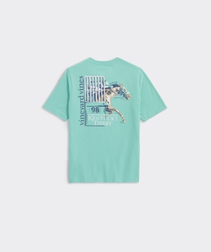 Tees Vineyard Vines Kentucky Derby Out Of The Gate Corta-Sleeve Pocket Tee Niños Verdes | SEW-980253