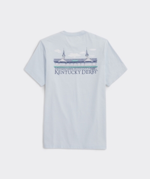 Tees Vineyard Vines Kentucky Derby Painted Spires Corta-Sleeve Tee Hombre Ice Water | MES-873260