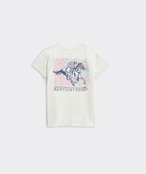 Tees Vineyard Vines Kentucky Derby Run For The Roses Corta-Sleeve Pocket Tee Niños Pina Colada | NMC-107948