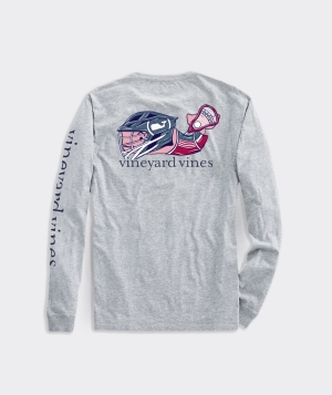 Tees Vineyard Vines LAX Whale Long-Sleeve Pocket Tee Hombre Grises | EQV-293586