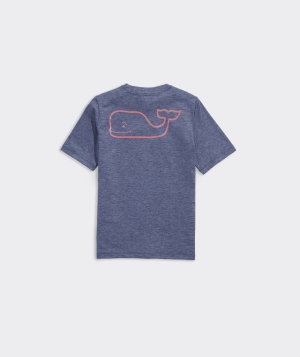 Tees Vineyard Vines Whale Logo Harbor Performance Tee Niños Azules | CNQ-243570