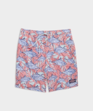 Trajes De Baño Vineyard Vines 7 Inch Printed Chappy Trunks Hombre Chappy Harbour Fish - Mai Tai | GKC-702395