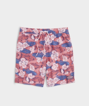 Trajes De Baño Vineyard Vines 7 Inch Printed Chappy Trunks Hombre Floral Fish - Lobster Reef | GRF-513604