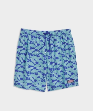 Trajes De Baño Vineyard Vines 7 Inch Printed Chappy Trunks Hombre Azules | IMO-056879