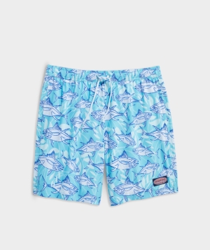 Trajes De Baño Vineyard Vines 7 Inch Printed Chappy Trunks Hombre Chappy Harbour Fish - Sea Grove | WAX-071364